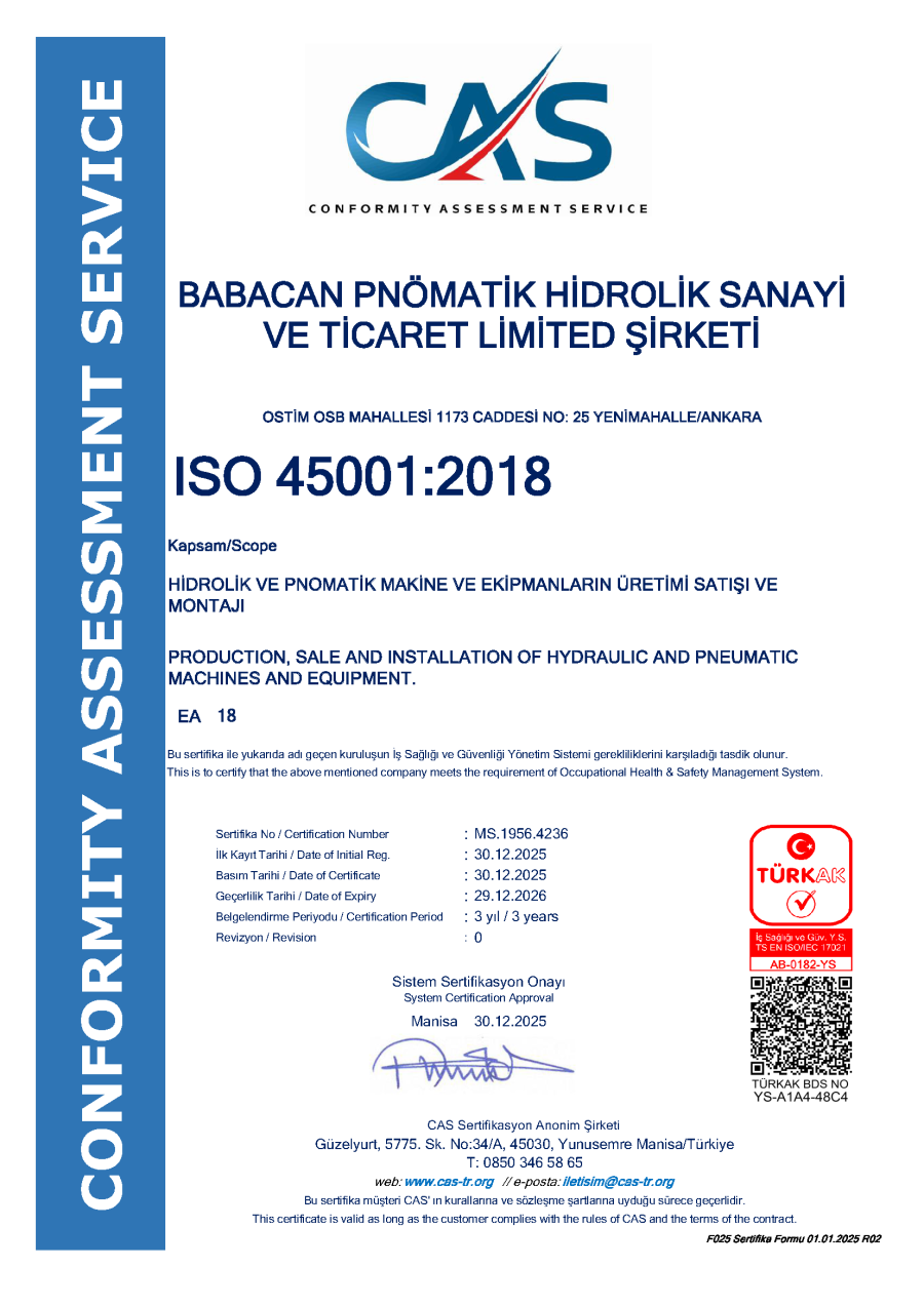 ISO 45001:2018 İş Sağlığı ve Güvenliği Yönetim Sistemi