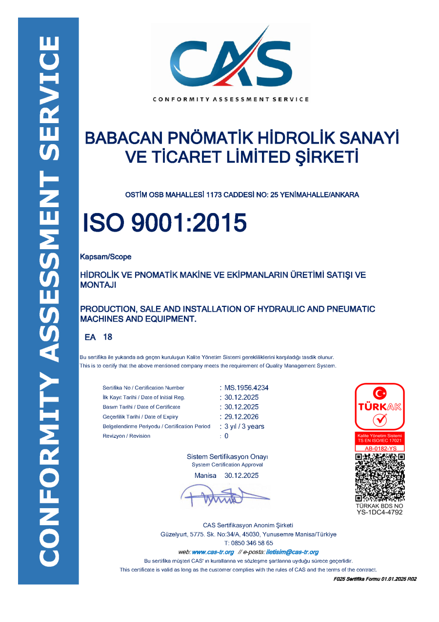 ISO 9001:2015 Kalite Yönetim Sistemi